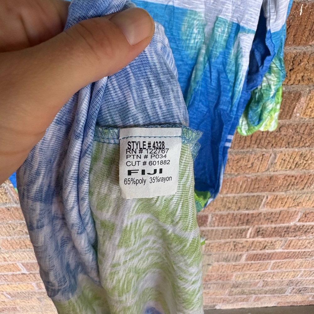David Cline Women's Dress Palm Tree Abstract Artsy Short Sleeve Size L NWT - Picture 3 of 6